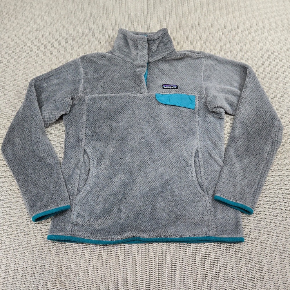 Patagonia Snap-T Pullover Jacket Womens Medium Gray Deep Pile Re Tool Fleece